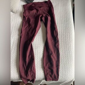 lululemon in movement leggings maroon sz 8